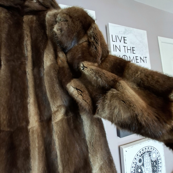 Vintage Muskrat Fur Coat SzM - Picture 11 of 15